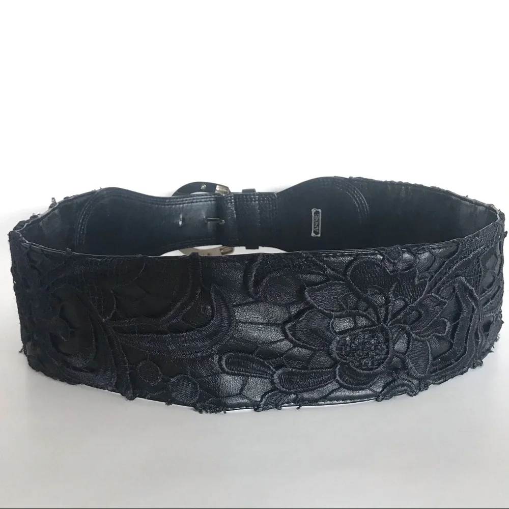 🖤Angie Leather Lace Black Wide Belt (Lg) 🖤